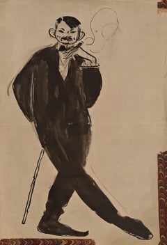 "Autoritratto / Schizzo sul verso" Robert Henri, opera Ashcan Self-Portrait