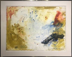 "Untitled" Hans Hofmann, circa 1943 Navy Blue Olive Green Early Abstract Work