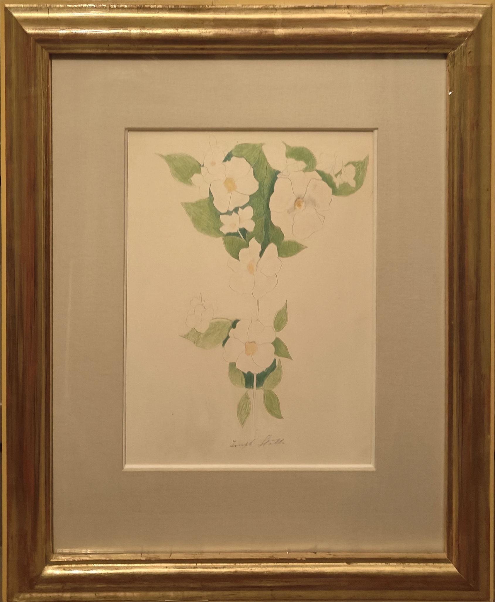 « Flowers » Joseph Stella, vibrante composition de fleurs moderniste sur papier en vente 1