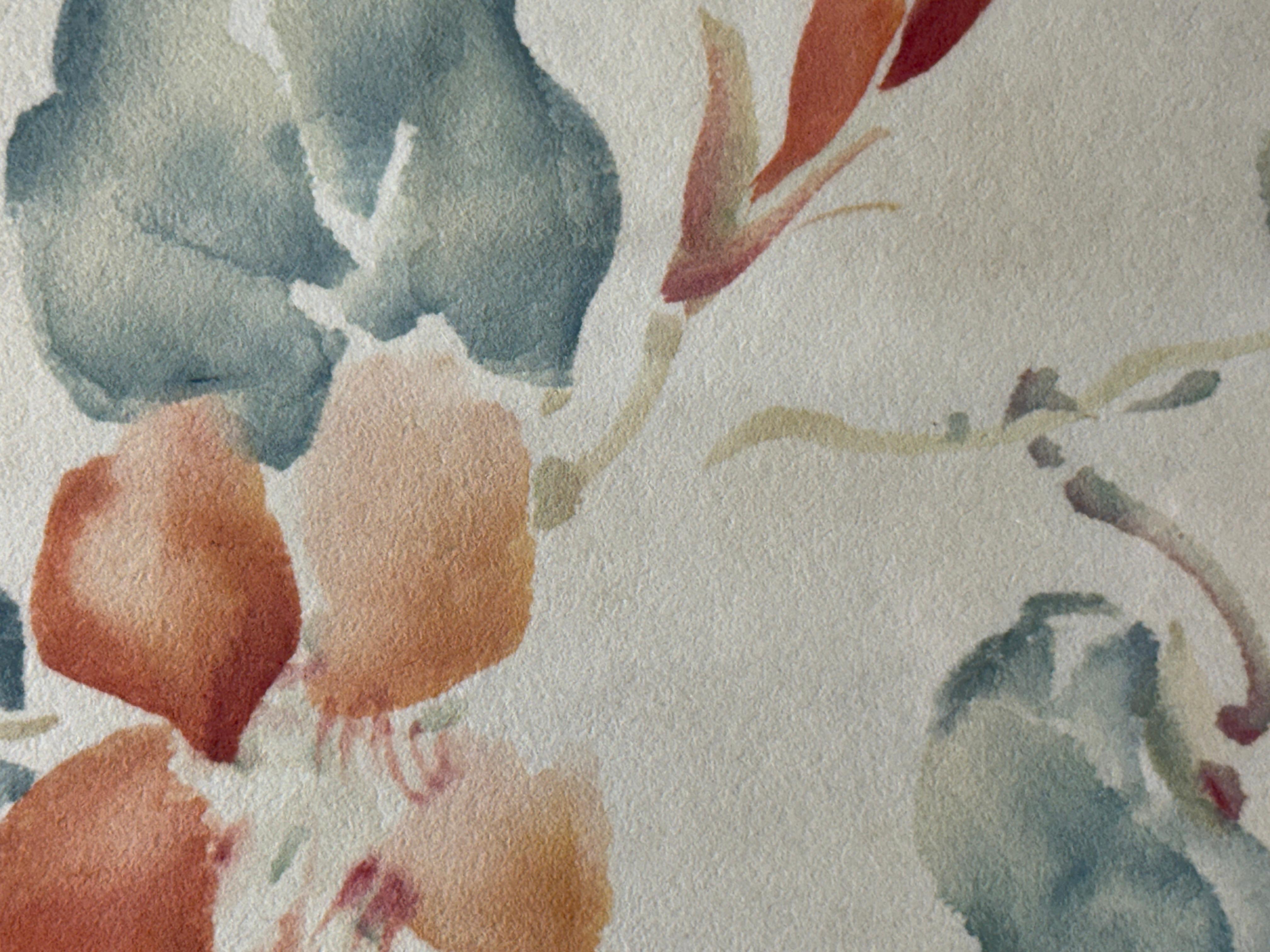 « Nasturtiums » Chiura Obata, fleurs délicates japonaises, rouges et bleues en vente 2