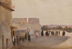 "Moroccan Market" Emily Sargent, Luminous Bazaar, Impressionist Landscape