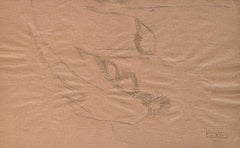 "Untitled" Perle Fine, Female Abstract Expressionist, Gray and Black Forms