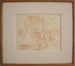 "Wer Liefert" Oskar Kokoschka, Satirical Expressionist Caricature, Red on White