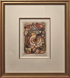 "Untitled" Minnie Evans, Mid-Century, Biomorphic Modernist Abstract Spirals