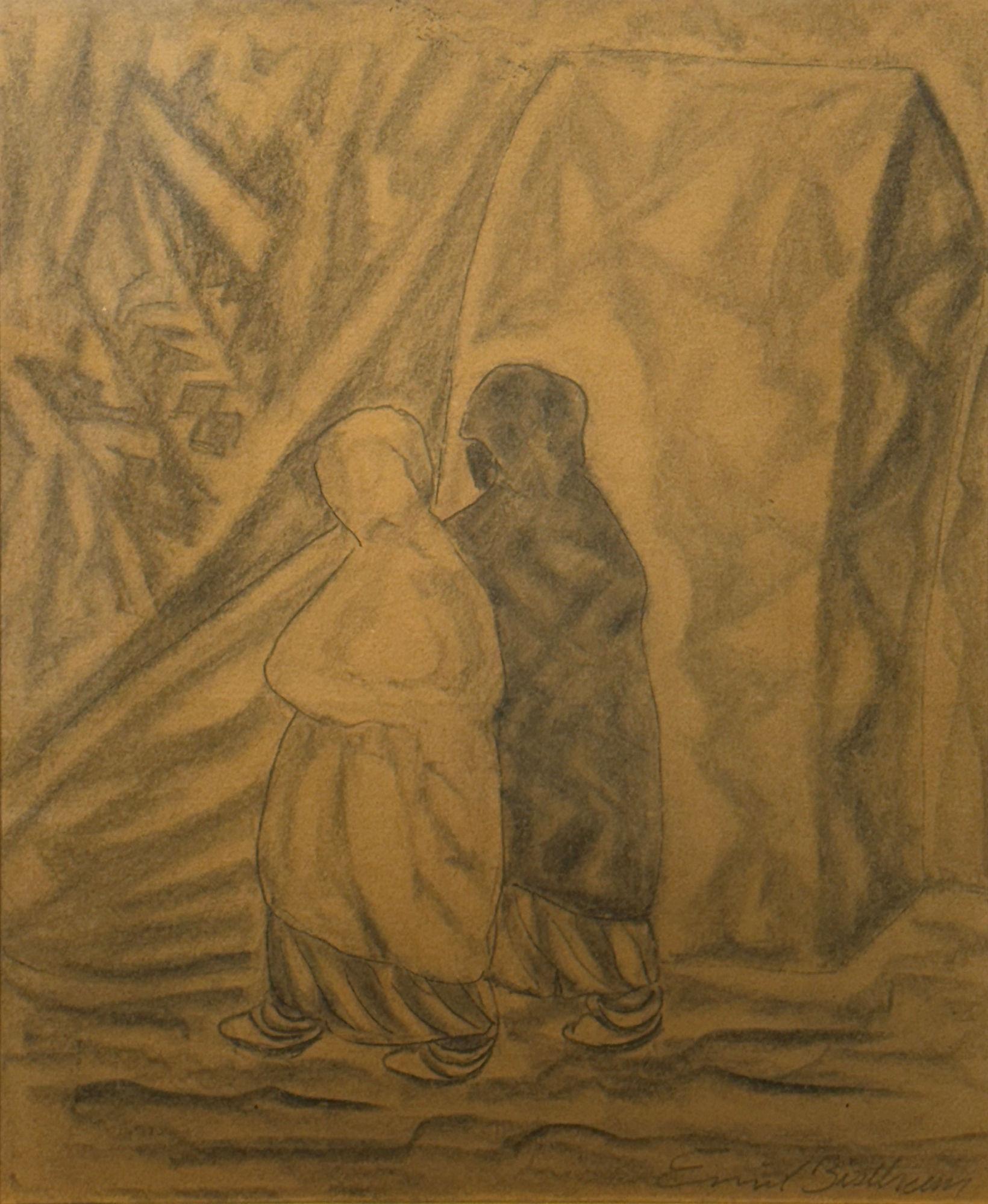 Emil Bisttram
Taos Women
Signed lower right
Pencil on paper
11 1/2 x 9 1/2 inches

Provenance
David Cook Fine Art, Denver, Colorado
Clare Walker Fine Art, Tarrytown, New York


Bisttram, who left his native Hungary as a young boy, began a career as