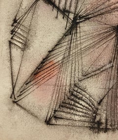 "Untitled (Black and Red)" Dorothy Dehner, Kinetic, Geometric Abstract Work