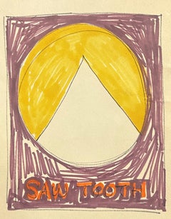 "Saw Tooth" 1964, Pop-Art, Colorful, Mid-Century, Yellow and Purple
