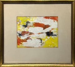 "Time Flight" Charles Green Shaw, Abstract, Mid-Century, Orange and Yellow