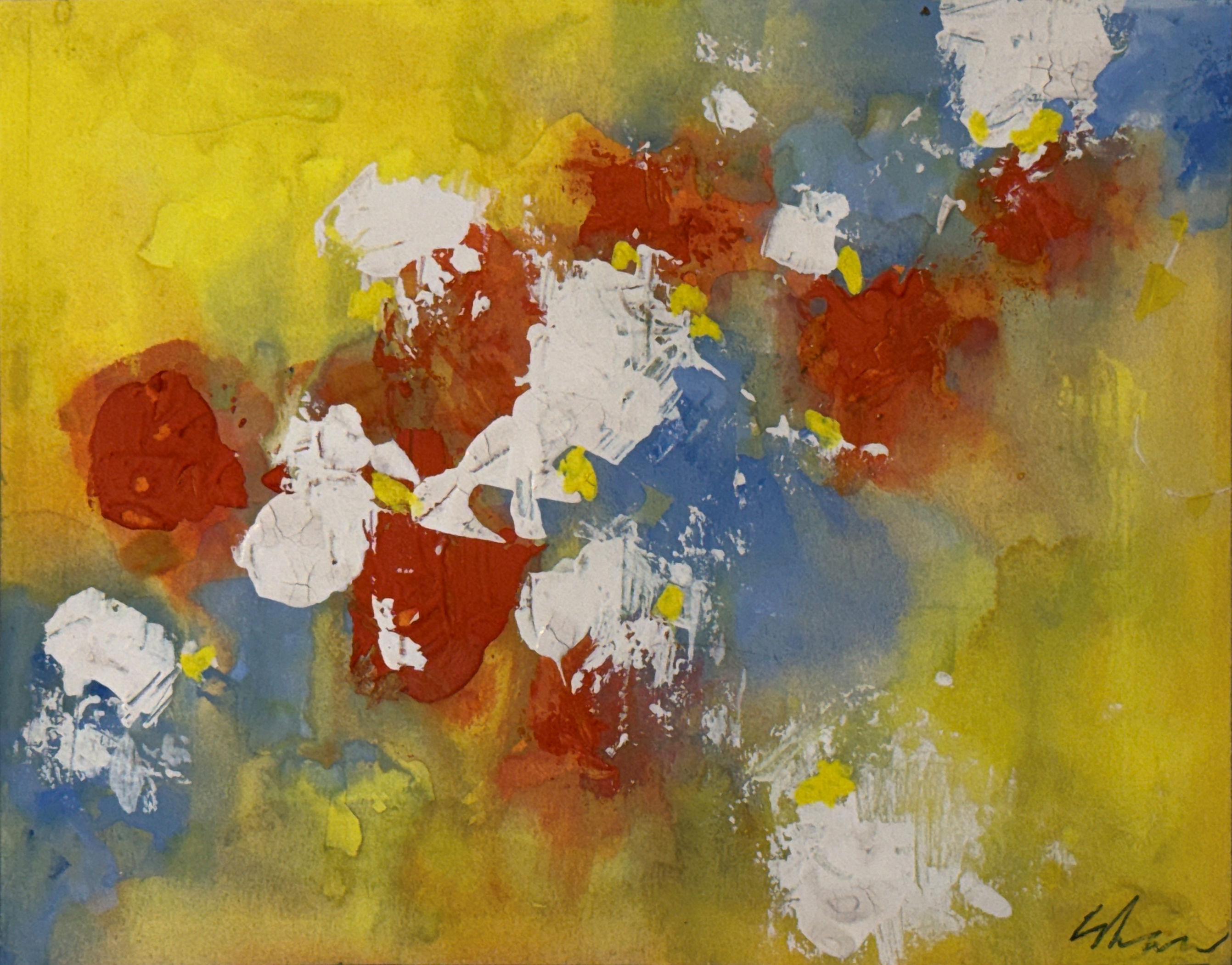 "August Laughter" Charles Green Shaw, Abstract, Patches of Color, Yellow, Blue