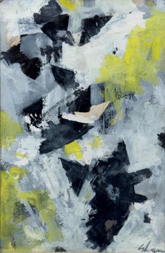 "Space Forms" Charles Green Shaw, Mid-Century, Green and White, Abstract Work