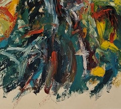 "Untitled" Gene Hedge, Mid-Century, Gestural, Abstract Expressionist, Colorful