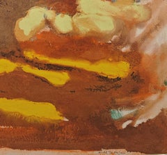 "Untitled" Friedel Dzubas, Color Field, Yellow, Pink, Orange, Abstract Work