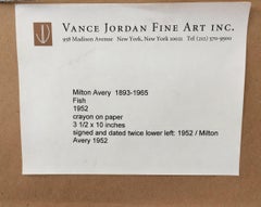 "Fish" Milton Avery, Mid-Century, Modernist Fish, Blue, Gray, Maine Artist