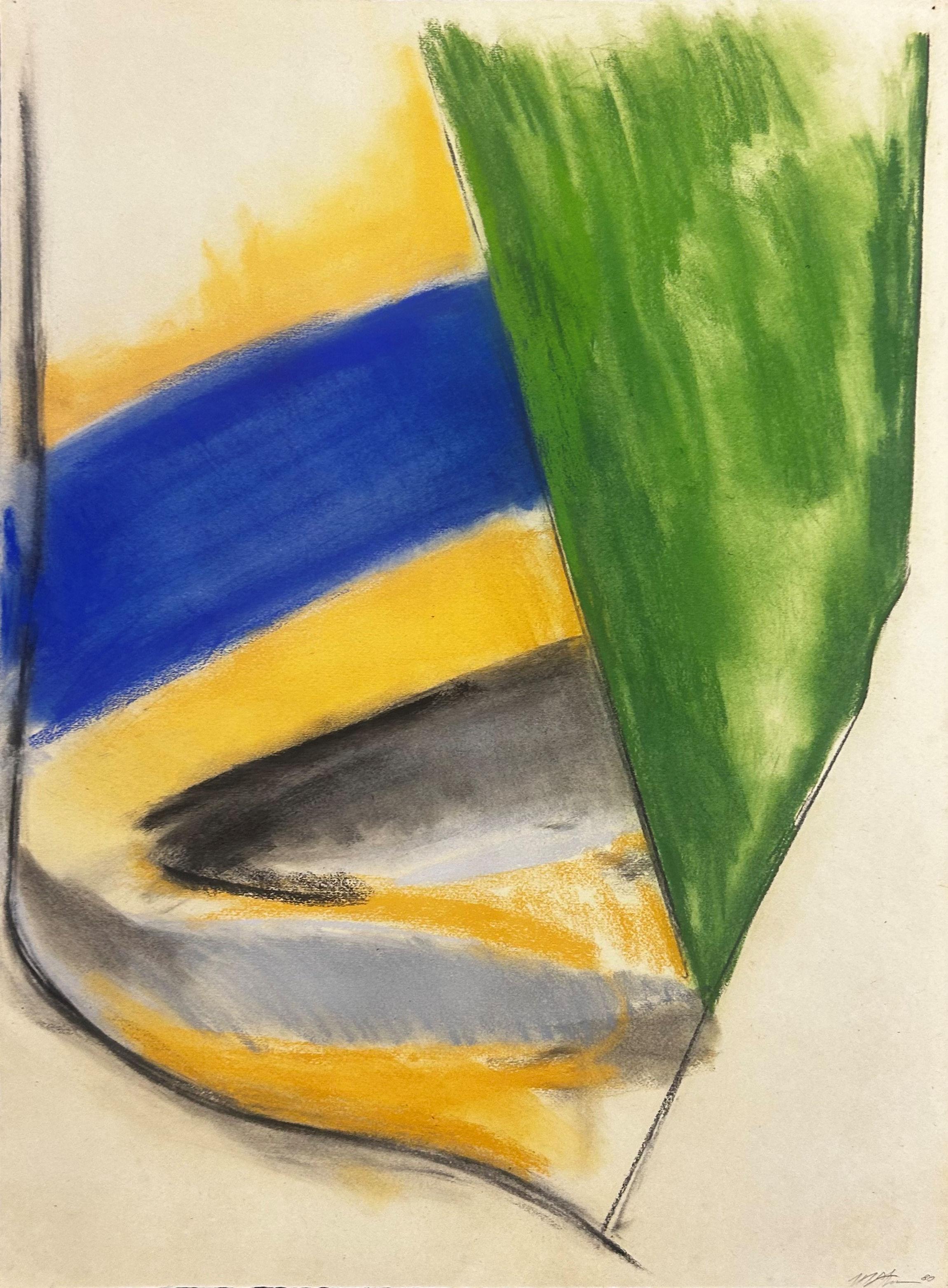 "Untitled Abstraction" Michael Steiner, Abstract, Blue, Green, Yellow, Bright