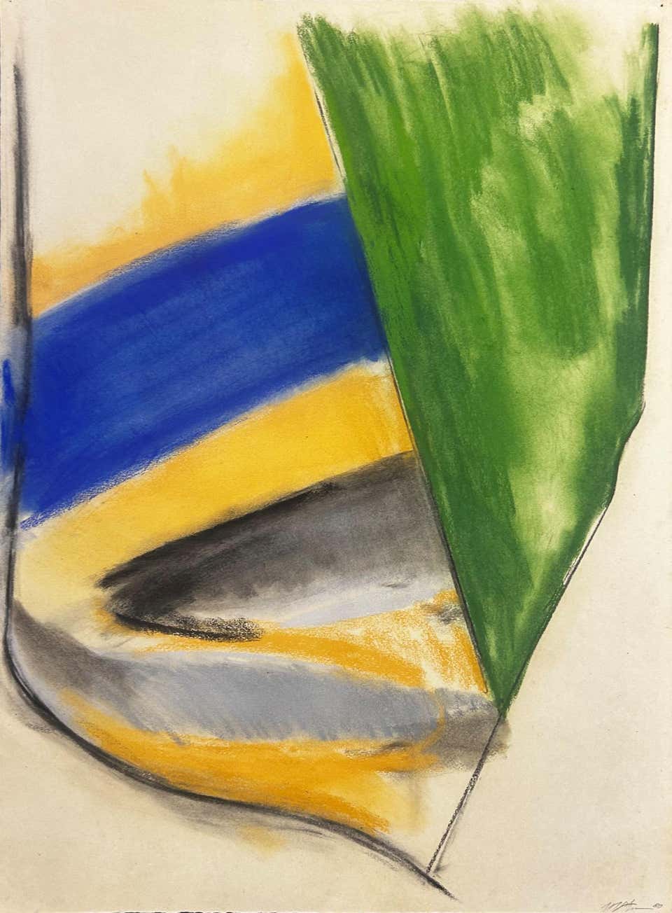 "Untitled Abstraction" Michael Steiner, Abstract, Blue, Green, Yellow, Bright