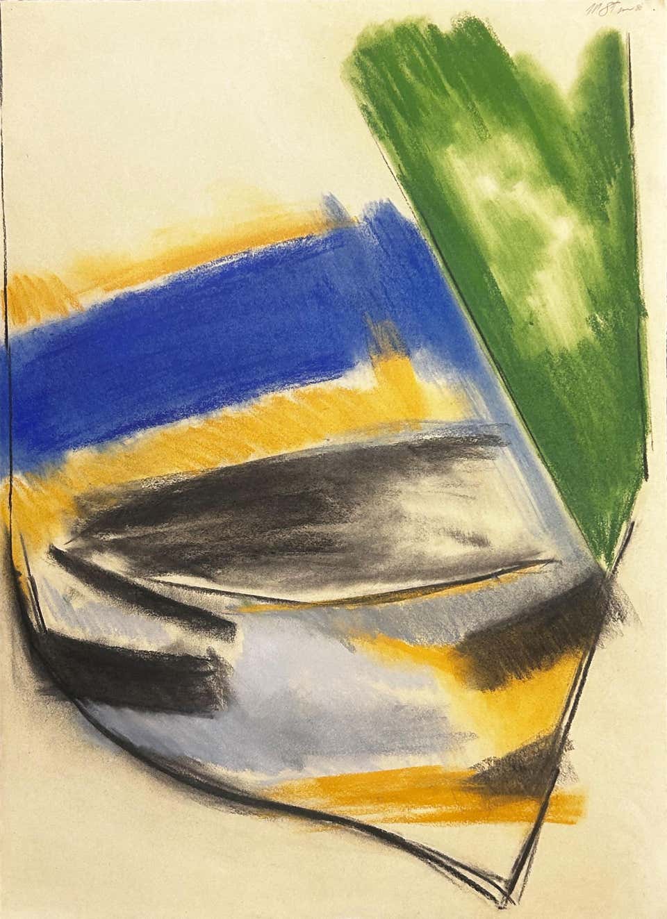 "Untitled Abstraction" Michael Steiner, Abstract, Blue, Green, Yellow, Bright