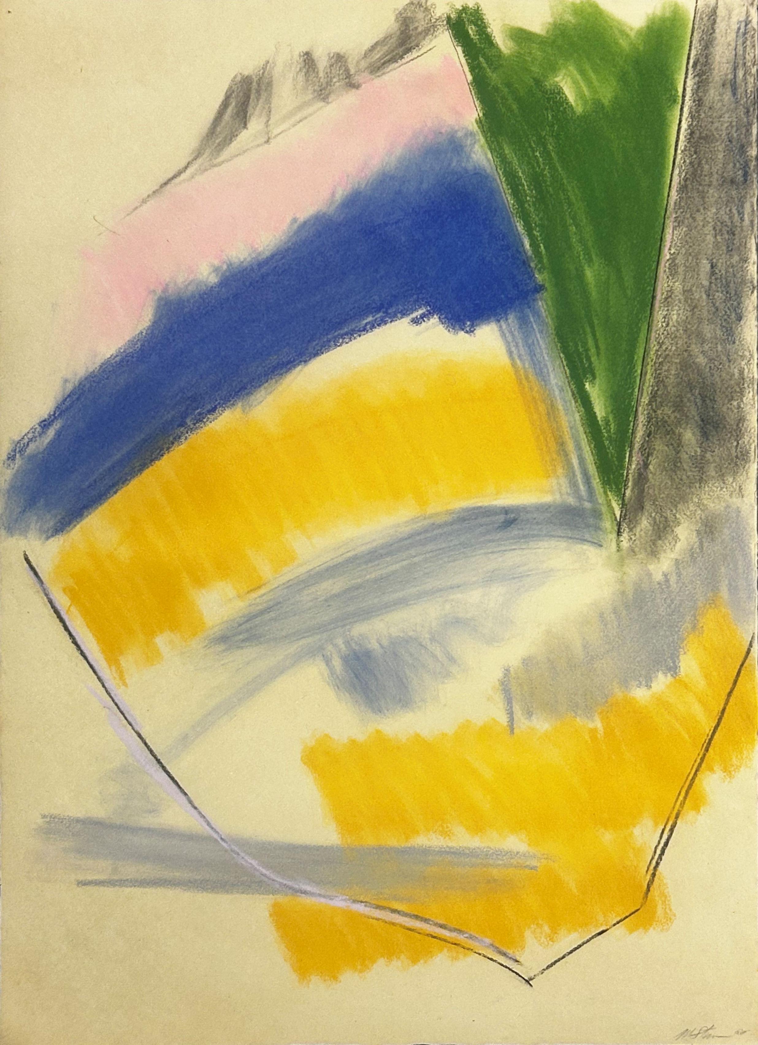 "Untitled Abstraction" Michael Steiner, Abstract, Blue, Green, Yellow, Pink