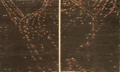 "Queens Lights at Night" Yvonne Jacquette, NYC Urban Cityscape Nocturnal Aerial