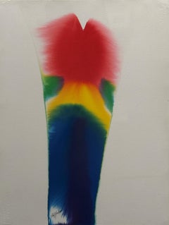 "Phenomenon Phoenix Plum" Paul Jenkins, Abstract, Lyrical, Red, Yellow, Blue