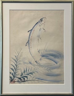 "Trota che salta", Chiura Obata, Pesce, Artista nippo-americana, Acquerello