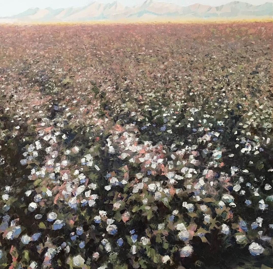 Gary Ernest Smith Landscape Painting - "Arizona Cotton"