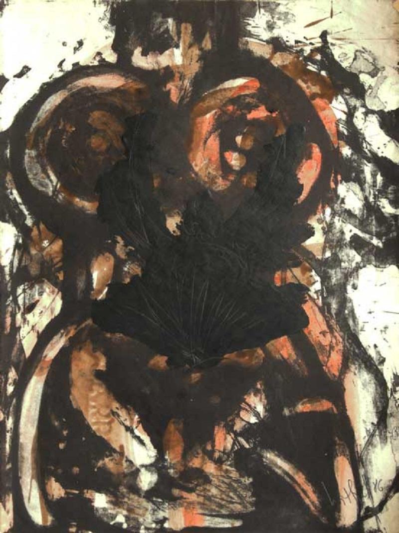Nude Luis Miguel Valdes  - Luis Miguel Valdes, ¨Homenaje a Servando XIV¨, 1986, œuvre sur papier, 18.5x14 in