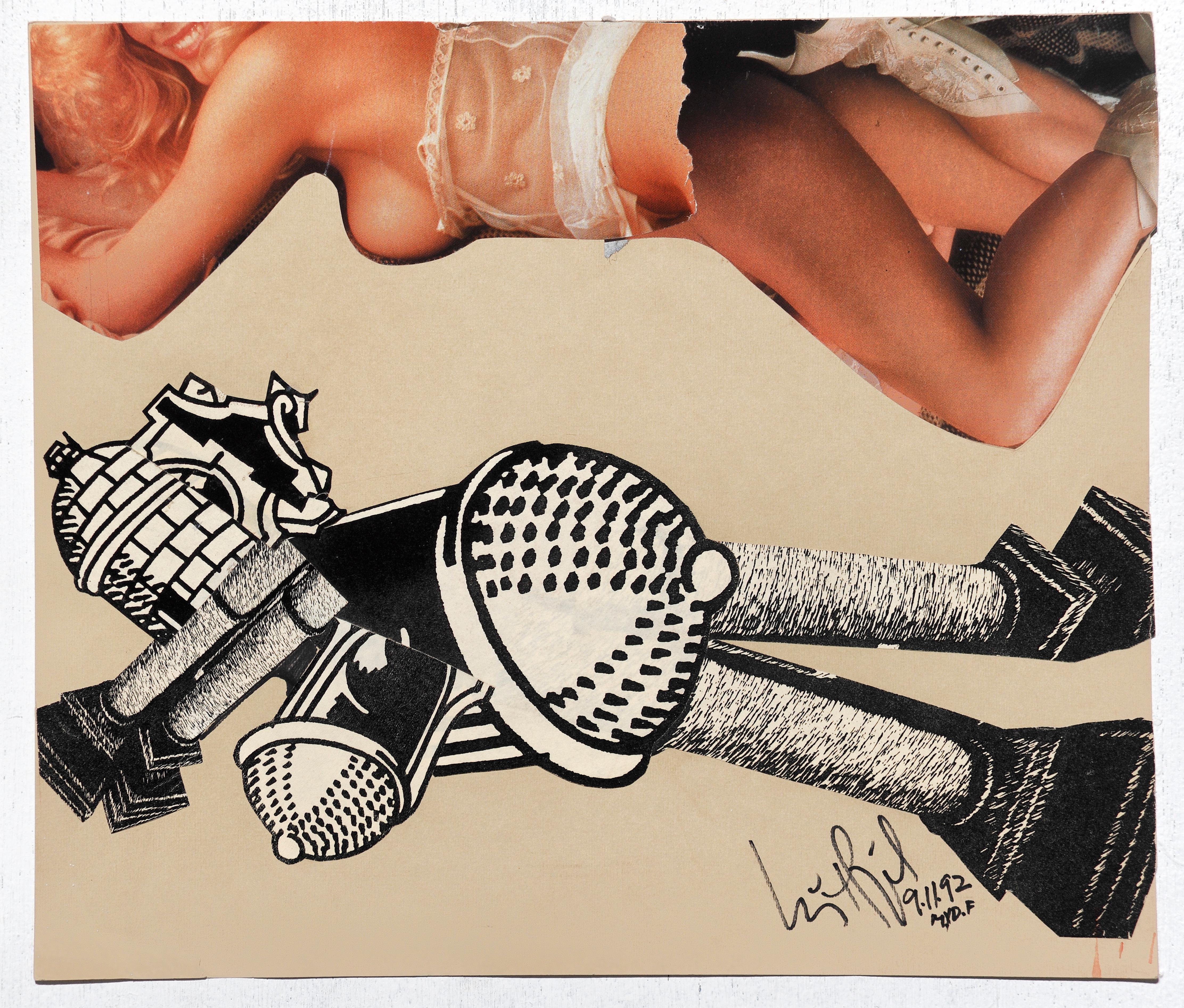 Luis Miguel Valdes, ¨Collage I¨, 1992, œuvre sur papier, 11.8x13.8 in - Art de Luis Miguel Valdes 