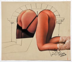 Vintage Luis Miguel Valdes, ¨Collage IV¨, 1992, Work on paper, 11.8x13.8 in