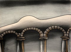"La Siempre Habana #62" 1994 Original signé Acrylique Fusain Carton 12x15in