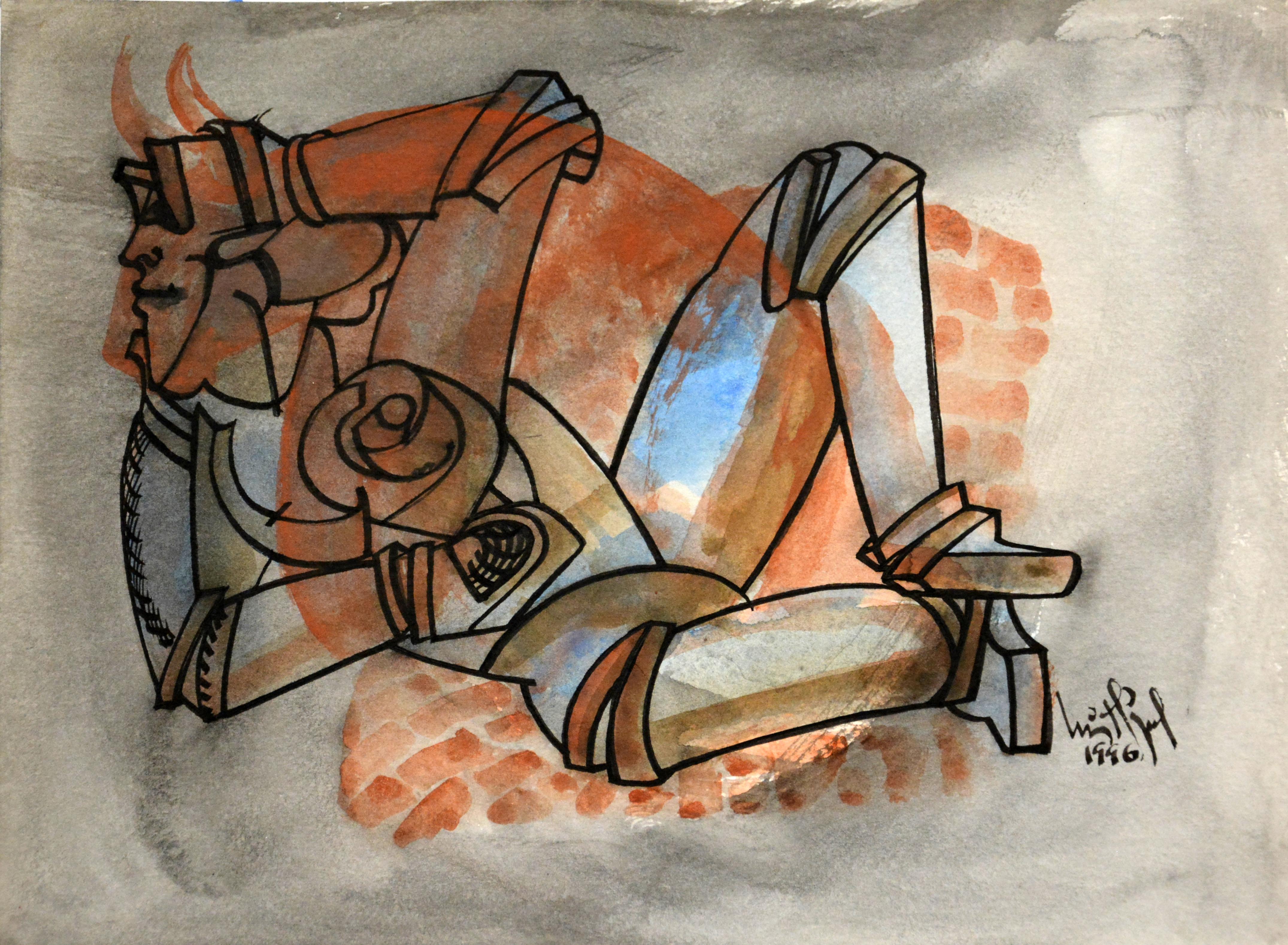 Luis Miguel Valdes, ¨Chac-1¨, 1996, Work on paper, 9.1x11.8 in