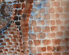 "Wall 2" 1996 Original Signed Watercolor Acrylic Ink on Paper 9x12in