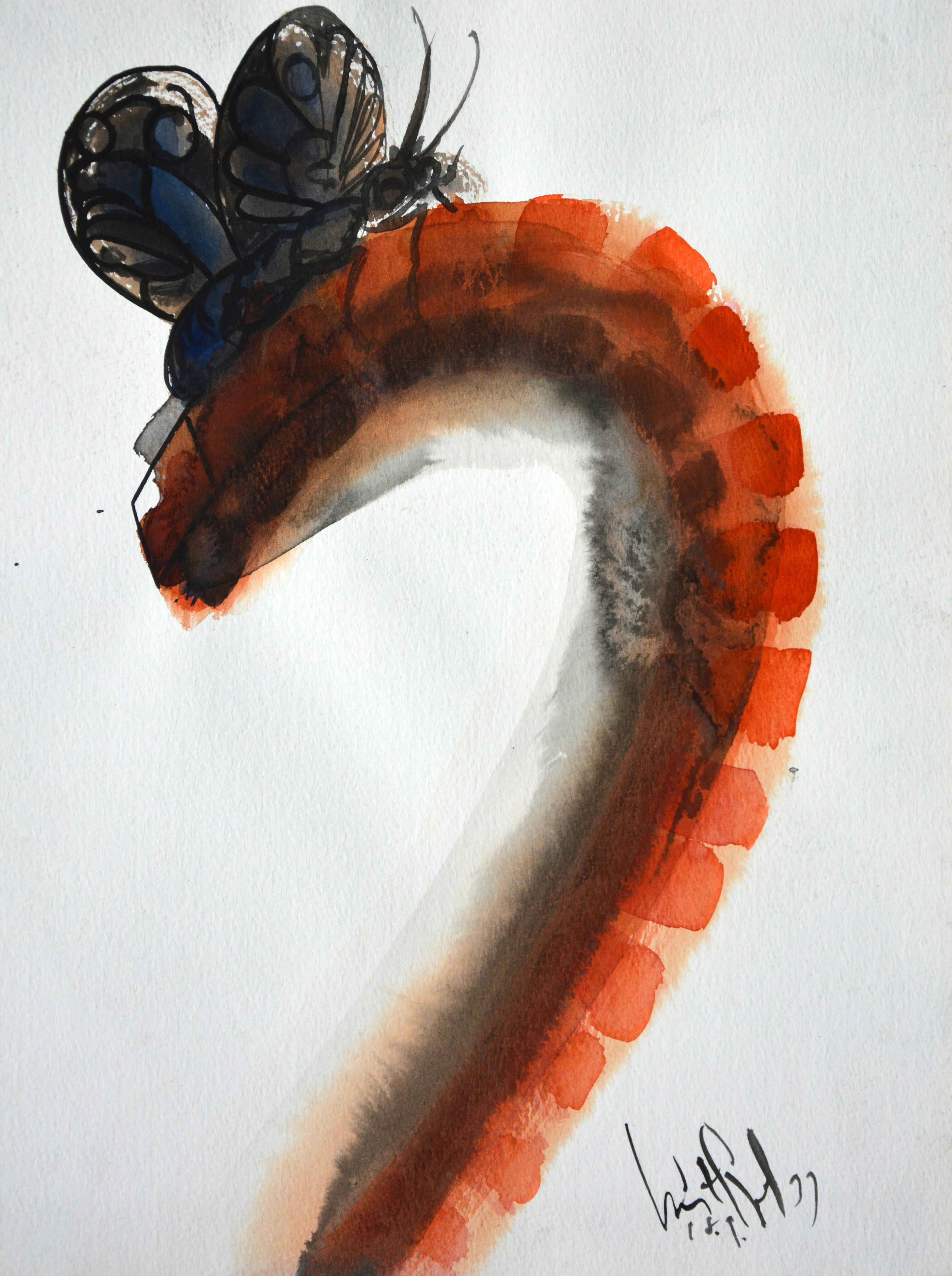 Luis Miguel Valdes, ¨Mariposa-I¨, 1999, opera su carta, 15x11 in