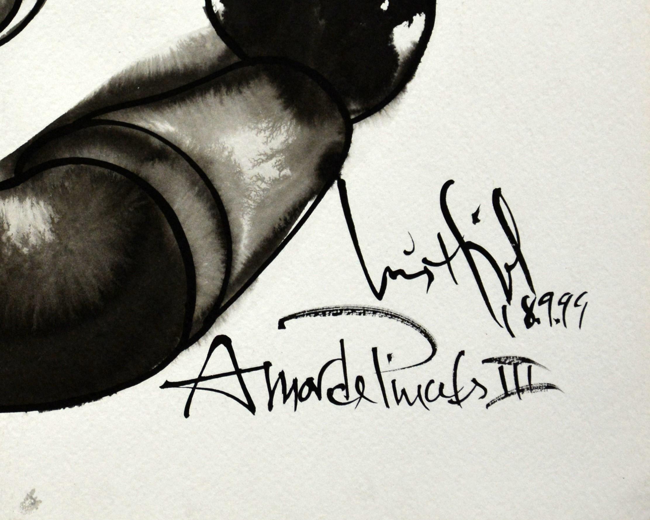 Luis Miguel Valdes, ¨Amor de pinceles-III¨, 1999, Obra sobre papel, 11,8x15,7 pulg. - Art Contemporáneo de Luis Miguel Valdes 