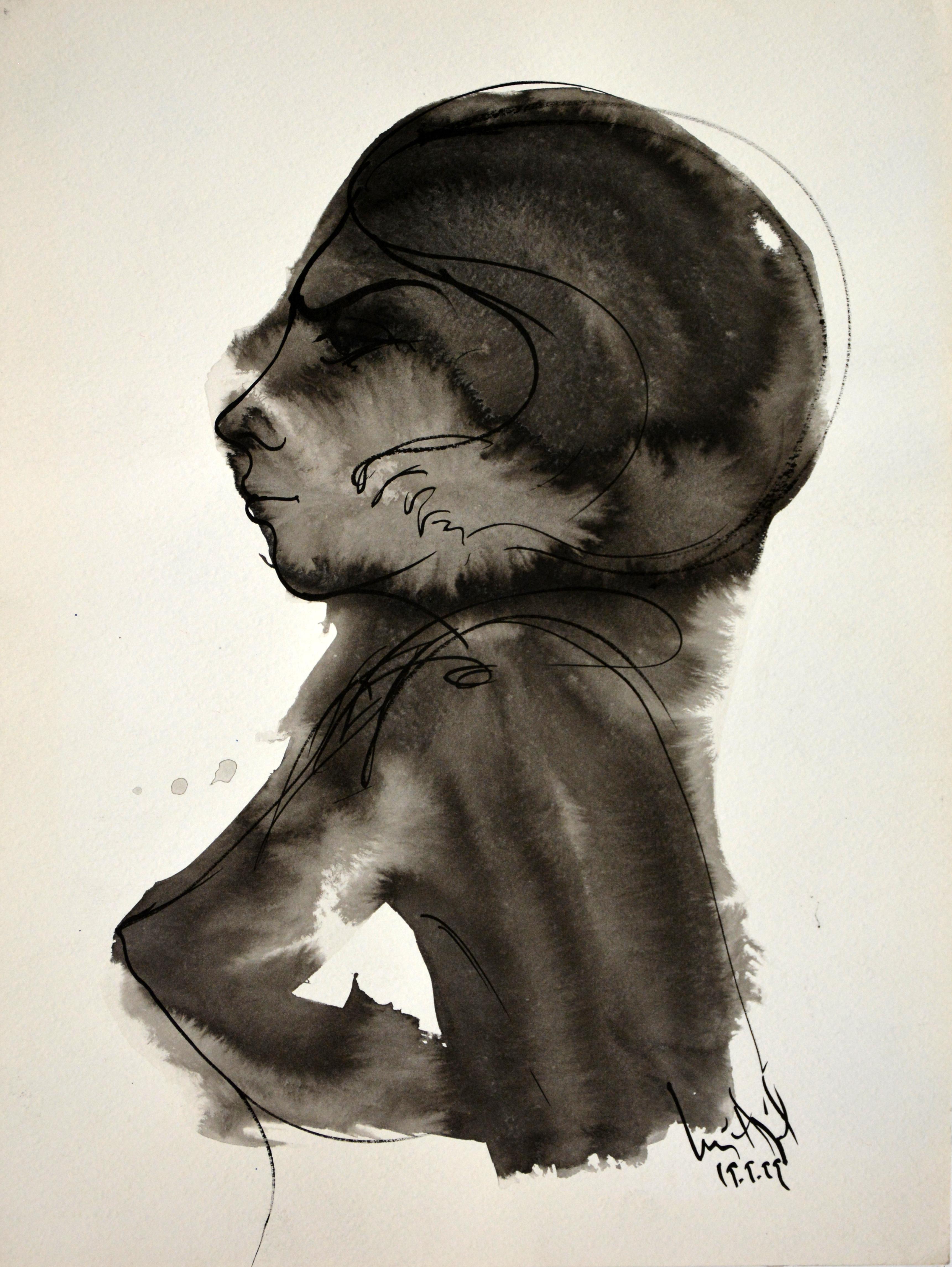 Luis Miguel Valdes, ¨Perfil-1¨, 1999, Work on paper, 15.7x11.8 in - Art by Luis Miguel Valdes 