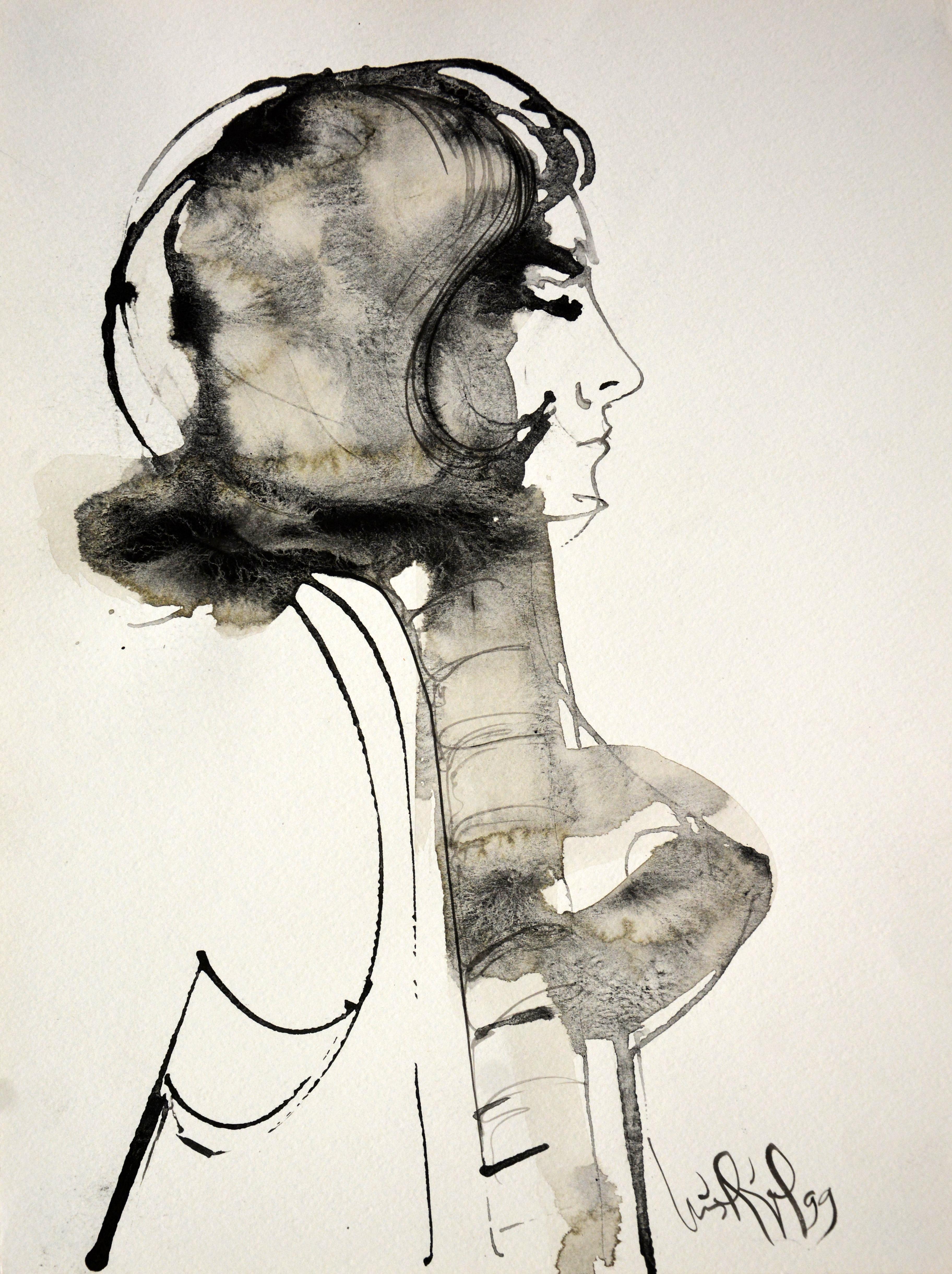 Luis Miguel Valdes, ¨Perfil-2¨, 1999, Work on paper, 15.7x11.8 in - Art by Luis Miguel Valdes 