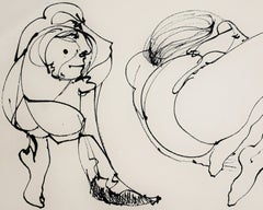 Luis Miguel Valdes, ¨Dos sentados¨, 2004, opera su carta, 11,9x19,7 pollici