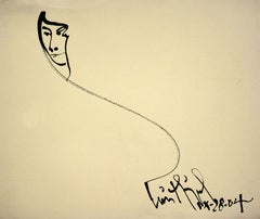 Luis Miguel Valdes, ¨Linea con cara-1¨, 2004, Œuvre sur papier, 11.8x13.8 in