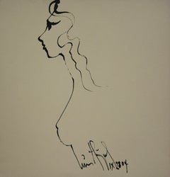 Luis Miguel Valdes, ¨Linea con cara-2¨, 2004, Work on paper, 11.8x13.8 in