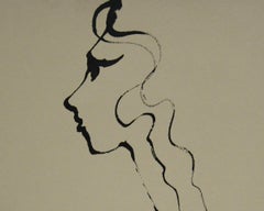 Luis Miguel Valdes, ¨Linea con cara-2¨, 2004, Work on paper, 11.8x13.8 in