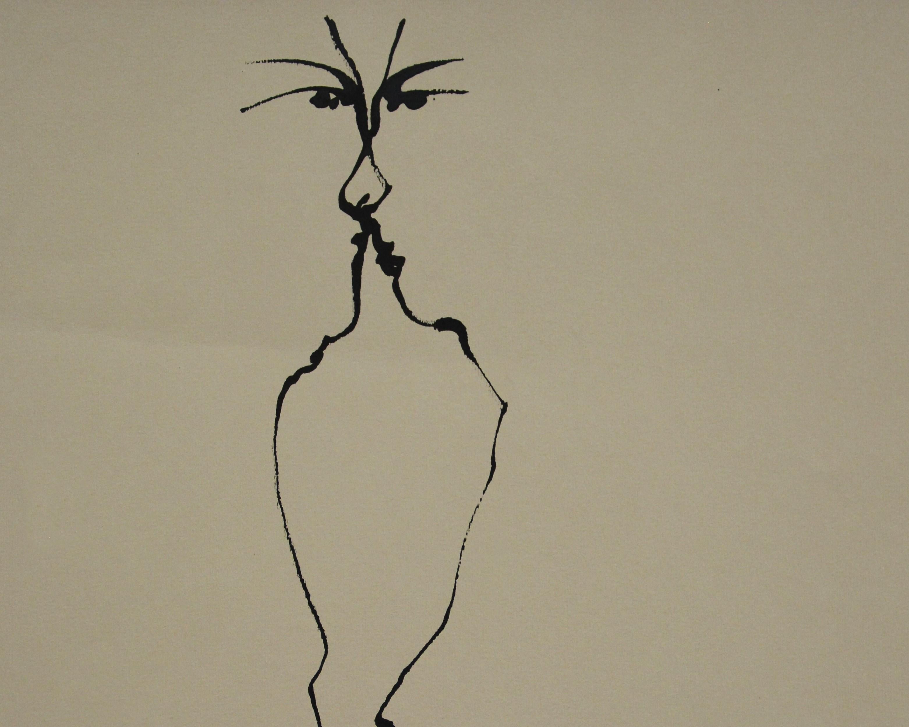 Luis Miguel Valdes, ¨Linea con cara-3¨, 2004, Work on paper, 11.8x13.8 in - Art by Luis Miguel Valdes 