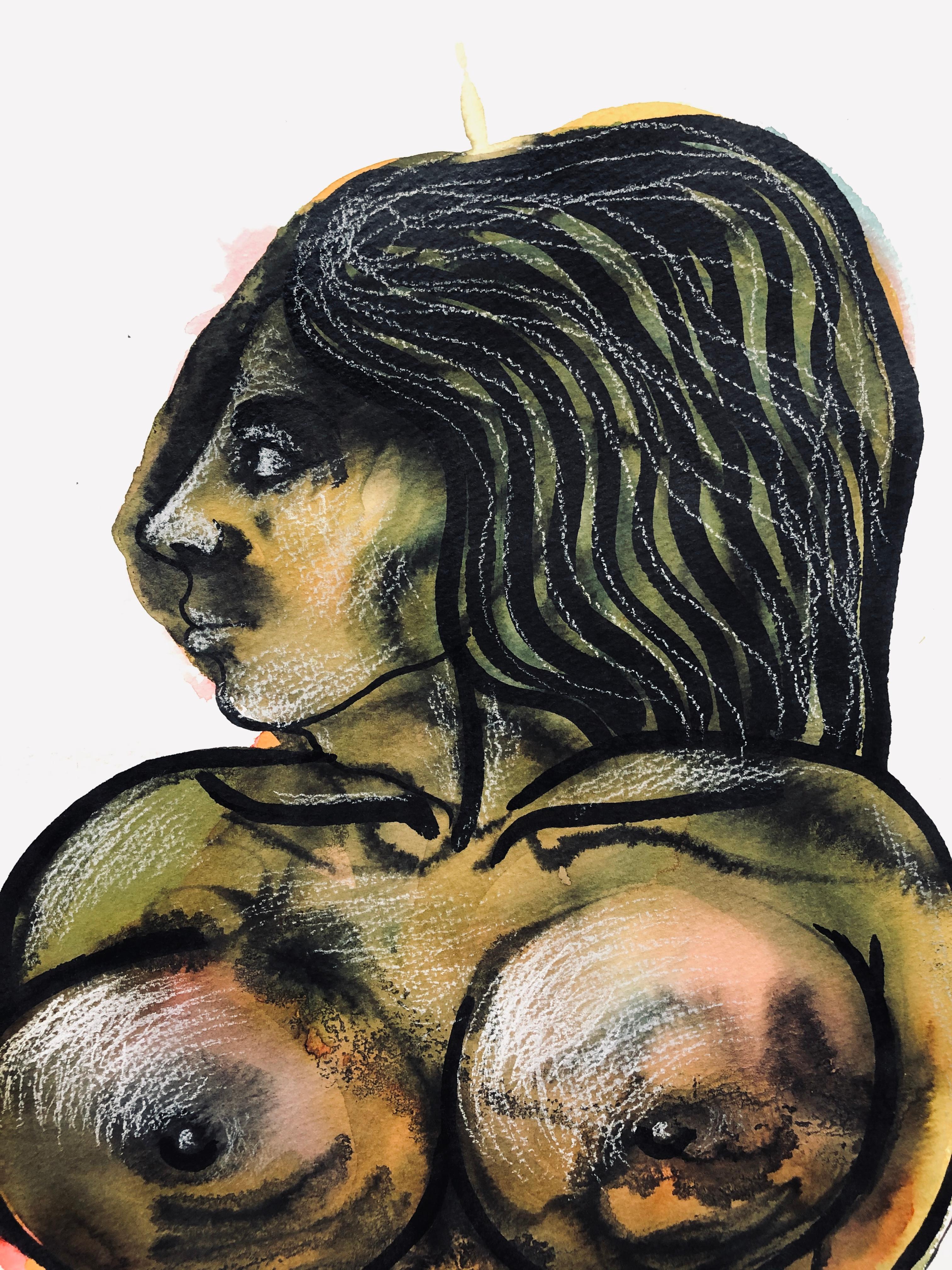 Luis Miguel Valdes, ¨Gorda 1¨, 2007, Work on paper, 21.5x15 in - Contemporary Art by Luis Miguel Valdes 