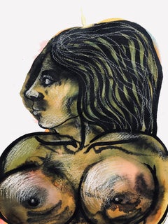 "Gorda 1" (Honey 1) 2007 Original Signed Drawing Watercolor Ink Acrylic 21x15in