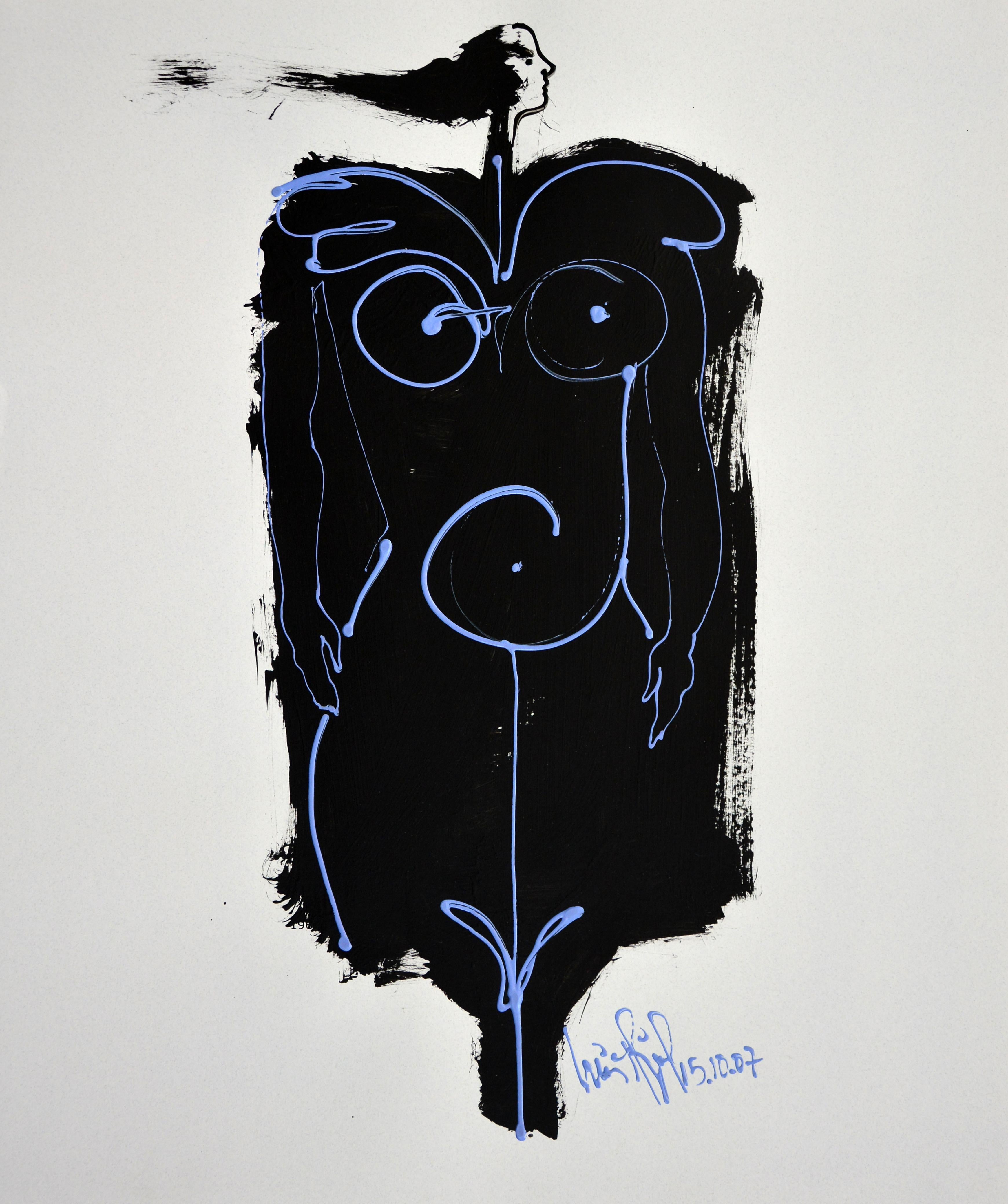 Luis Miguel Valdes, ¨Lilas 1¨, 2007, Work on paper, 22.4x18.7 in - Art by Luis Miguel Valdes 