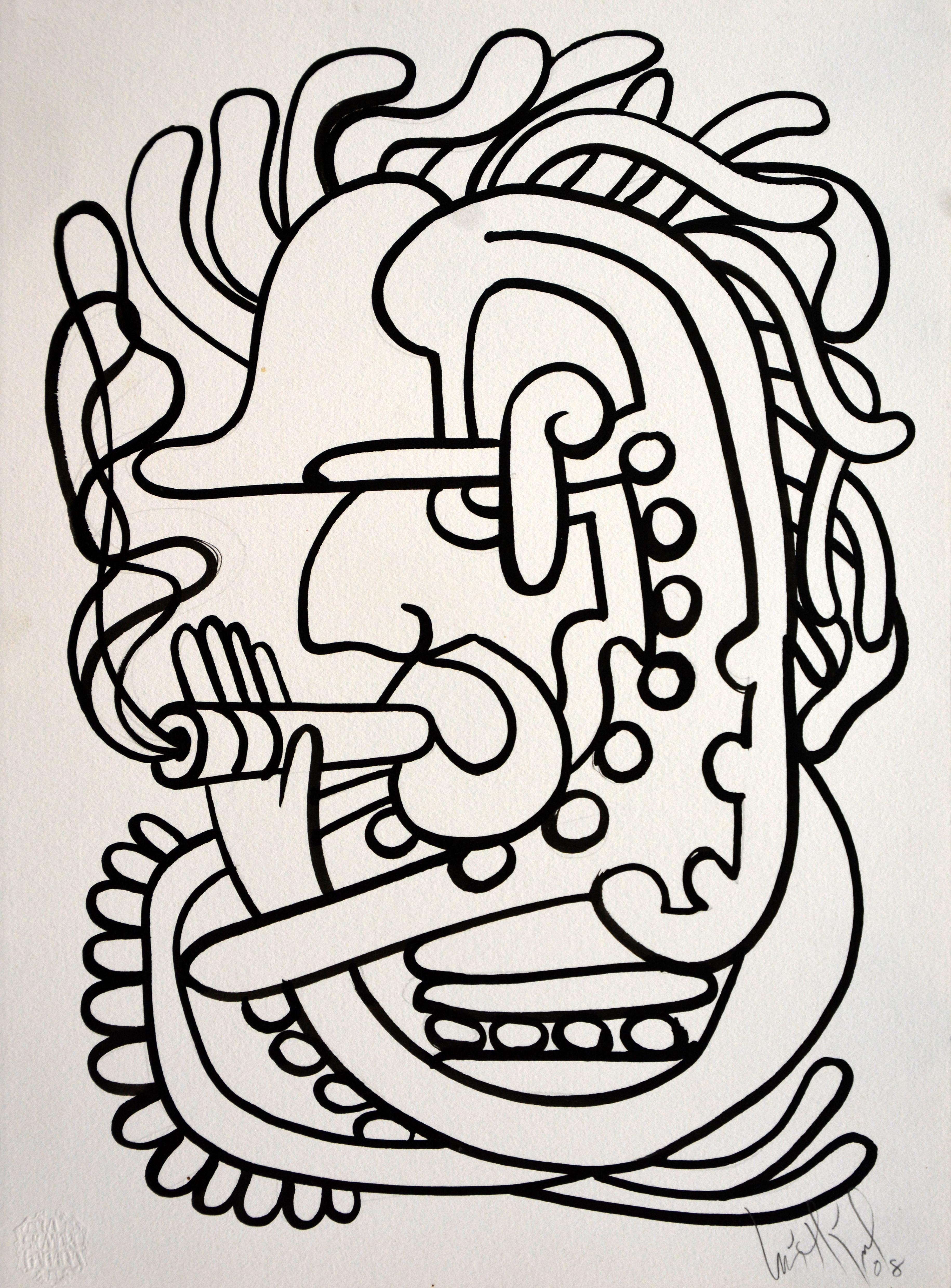 Luis Miguel Valdes, ¨Glifos 2¨, 2008, Work on paper, 15x11 in - Art by Luis Miguel Valdes 