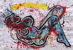 "A Different Sun" 2024 original acrylic ink watercolor work on paper 26x38 in