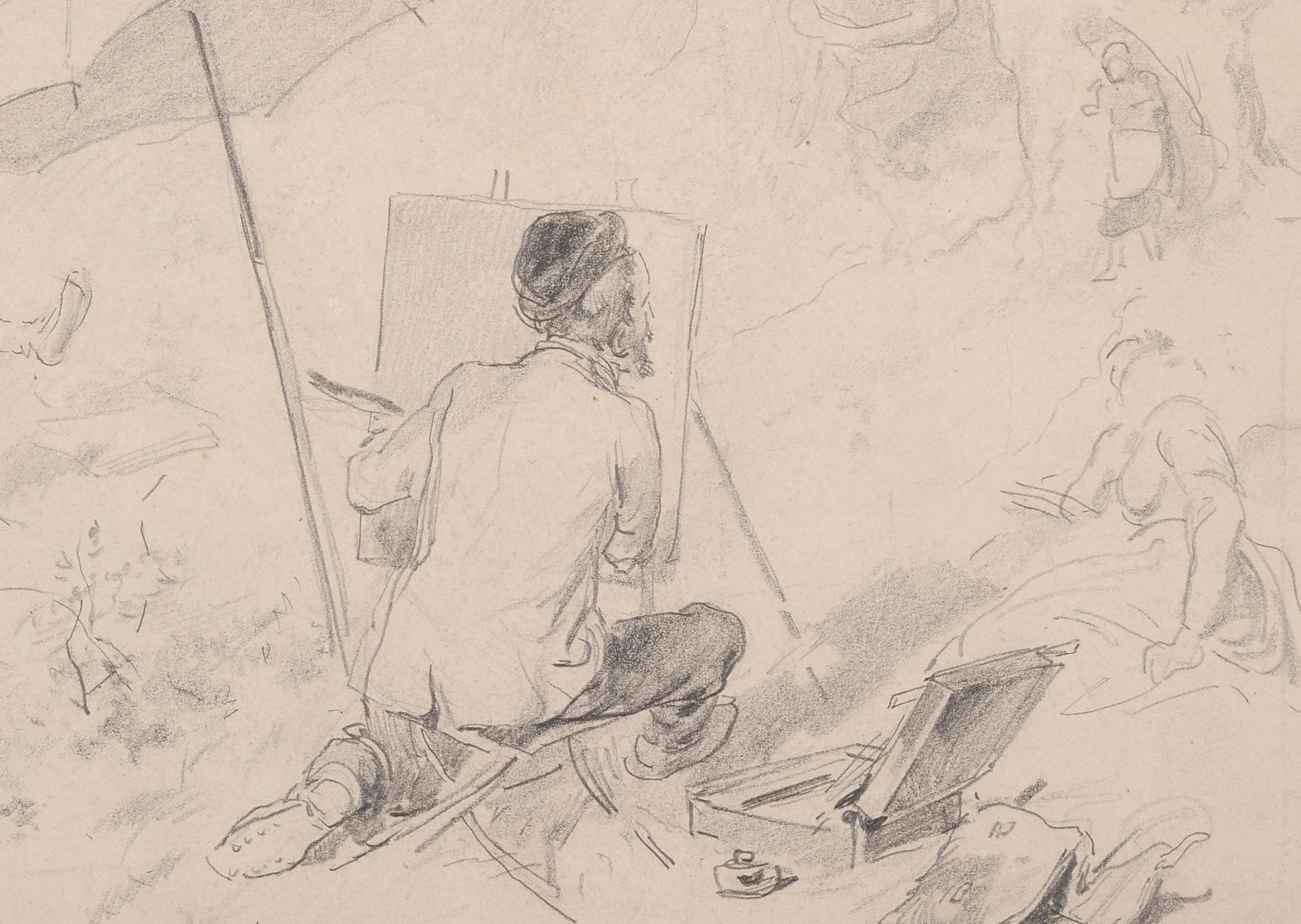 Il pittore da esterno - Painting Scuola francese di Clement Auguste Andrieux
