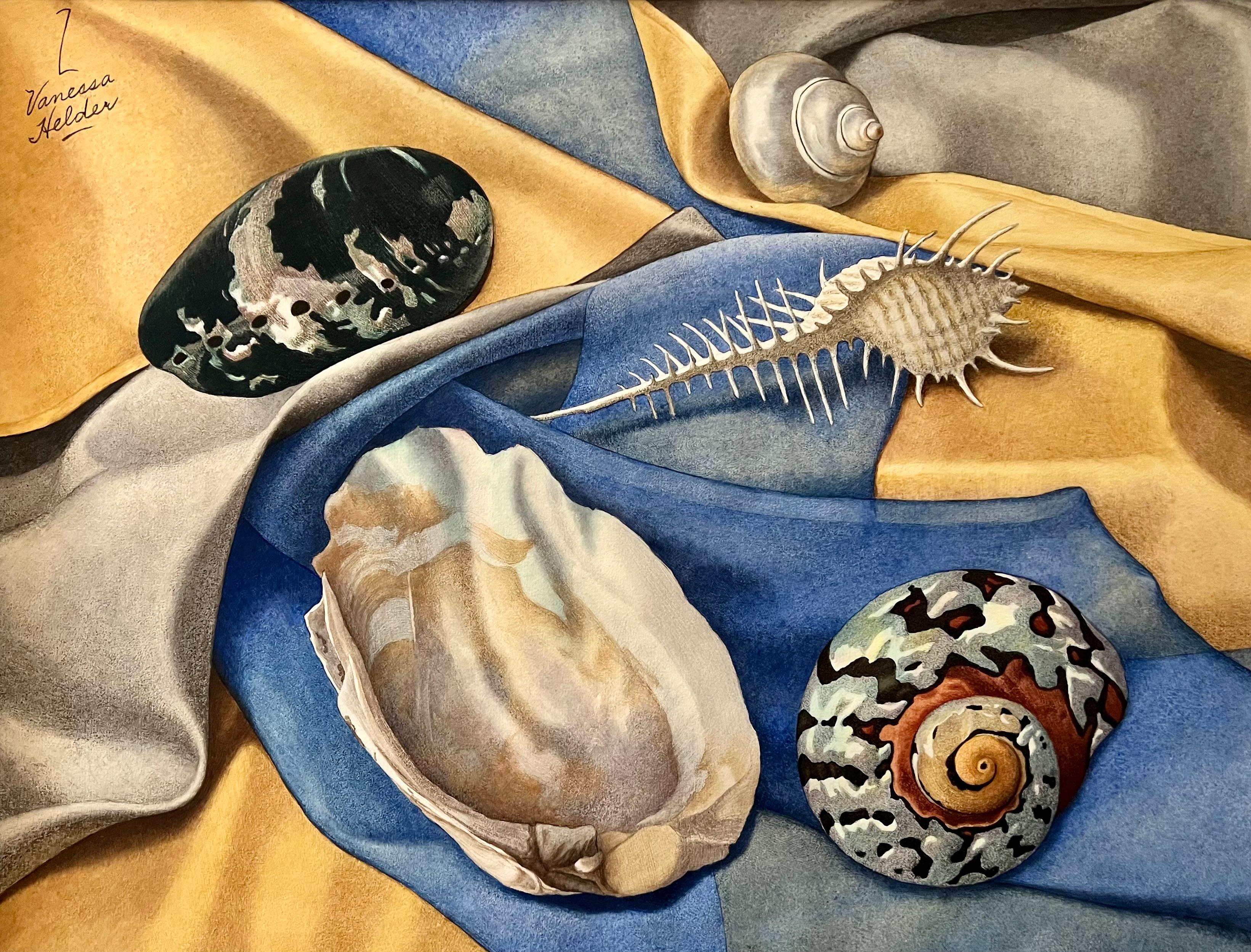 Zama Vanessa Helder Still-Life - Sea Shells – Blue & Gold