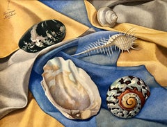 Vintage Sea Shells – Blue & Gold