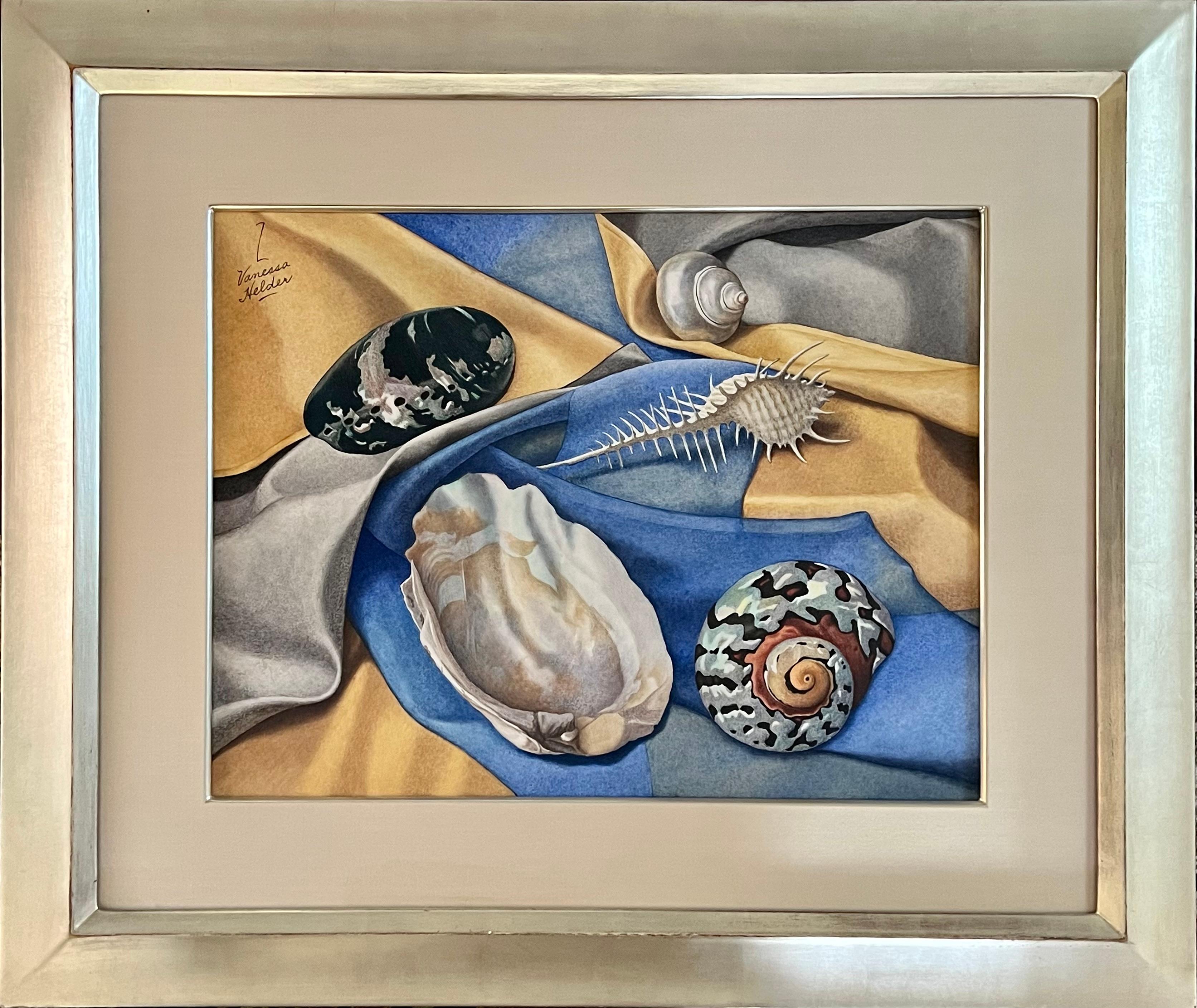 Sea Shells – Blue & Gold - Art by Zama Vanessa Helder