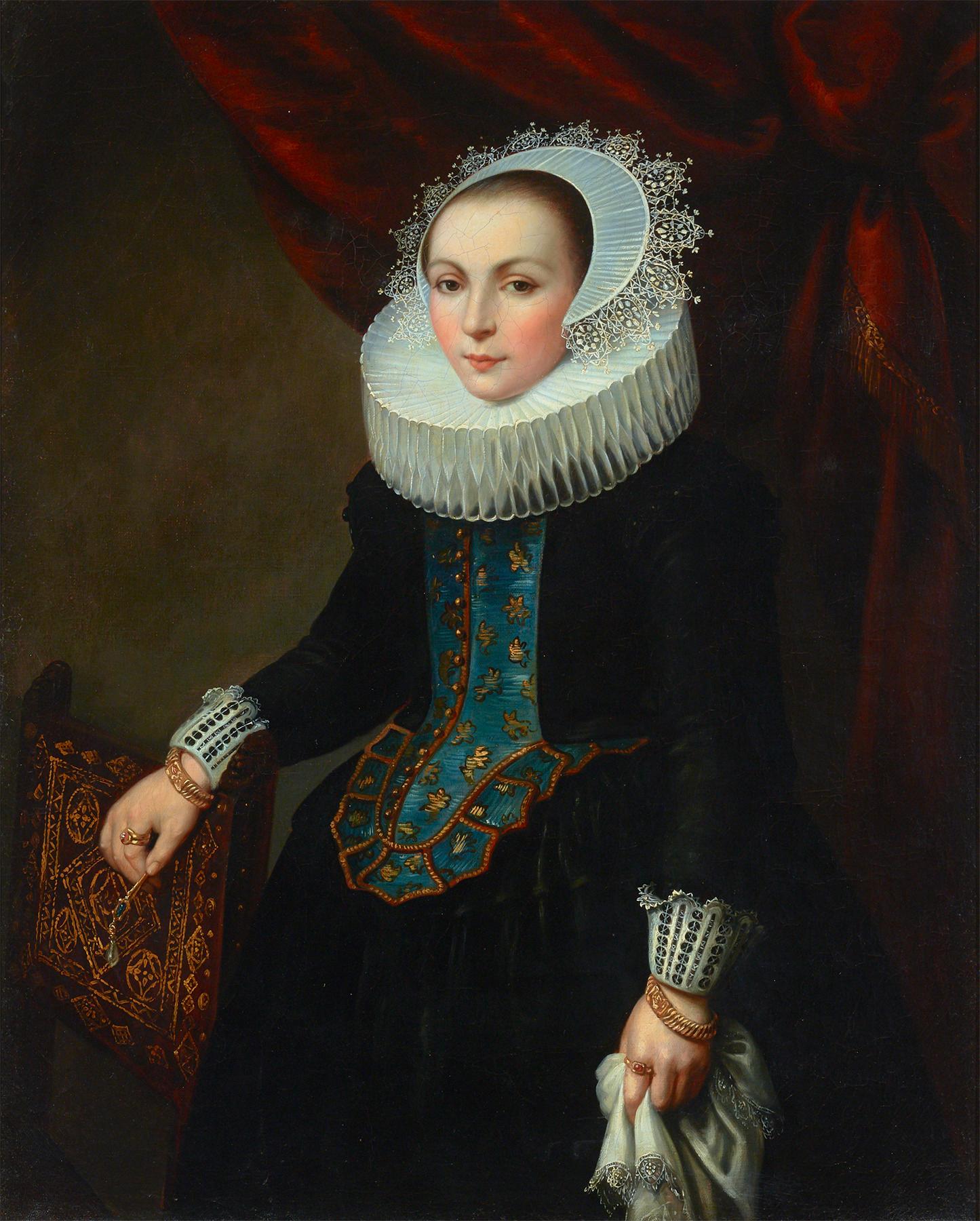 Unknown Portrait Painting - Dutch School Portrait of a Lady